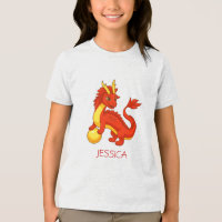 Dragón Chino Rojo Nombre Personalizado