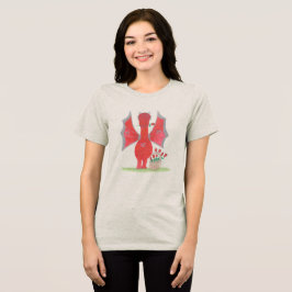 Camiseta Triblenda Dragón con rosas rojas