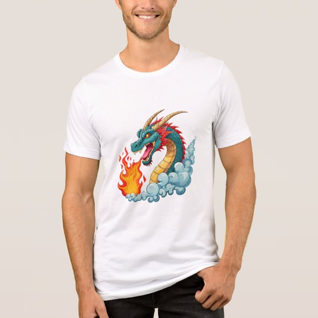 Camiseta Triblenda dragón de cuernos azules (Anverso)