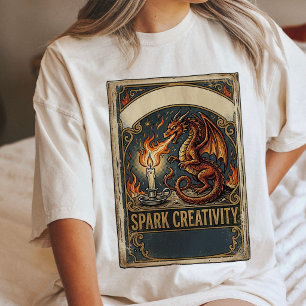 Camiseta Triblenda Dragón Despierta Creatividad Respirando Fuego Arte