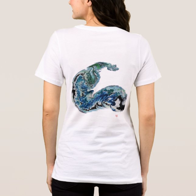 Camiseta Triblenda Dragon in the Waves – Abstract Ocean Energy (Reverso )