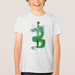 Camiseta Triblenda Dragón Serpiente Verde Místico