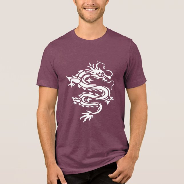 Camiseta Triblenda Dragon Stencil Style Cut Out Illustration (Anverso)