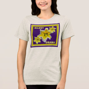 Camiseta Triblenda Drama Silencioso Flor de Lirio Amarillo Brillante 