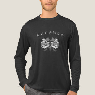 Camiseta Triblenda "Dreamer" con moto de mariposa blanca de carbón gr