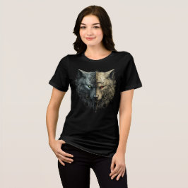 Camiseta Triblenda Dual Wolf Spirits – Light & Dark Totem Art