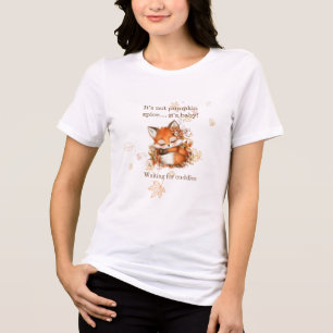 Camiseta Triblenda Ducha de Bebé del Zorro Otoñal Acogedor   “Mamá a 