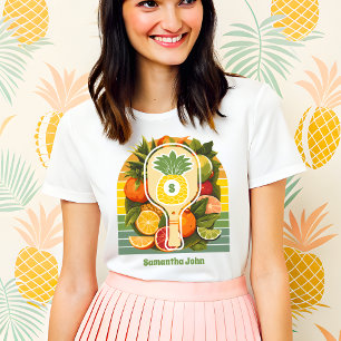Camiseta Triblenda Ducha de Novia Retro Tropical de Piña de Picklebal