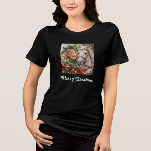 Camiseta Triblenda Duende de Navidad de Bells Holly y Caballo