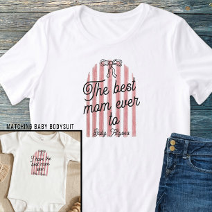 Camiseta Triblenda Dulce Arco Rosa y Blanco Mejor Mamá Siempre Nombre