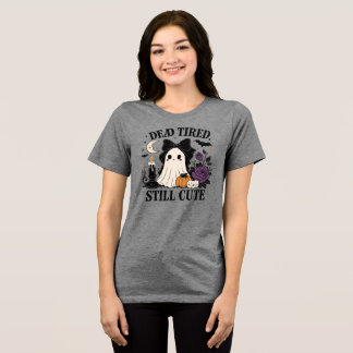 Camiseta Triblenda Dulce Fantasma Coquette de Halloween con Lazo