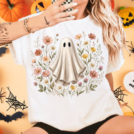 Camiseta Triblenda Dulce Fantasma de Flor Silvestre Halloween  