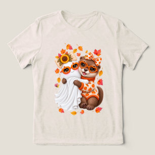 Camiseta Triblenda Dulce Fantasma de Nutria Halloween Otoño