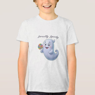Camiseta Triblenda Dulce Fantasma Lindo y Espeluznante Con Piruleta