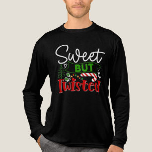 Camiseta Triblenda Dulce Pero Divertido Caramelo De Navidad Torcido