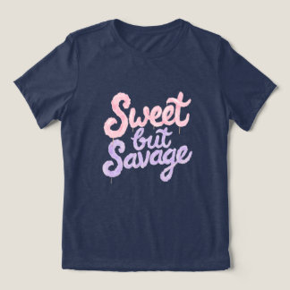 Camiseta Triblenda Dulce Pero Salvaje Estilo Callejero Algodón de Azú