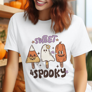 Camiseta Triblenda Dulce y Espeluznante Halloween Retro
