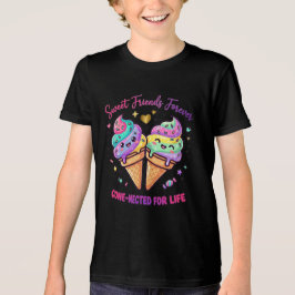 Camiseta Triblenda Dúo de Amistad de Helado Adorable – "Amigos Dulces