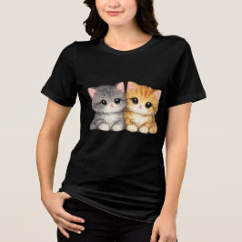 Camiseta Triblenda Dúo de gatitos lindos