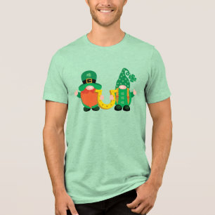 Camiseta Triblenda Dúo del Gnome Afortunado del Día de San Patricio