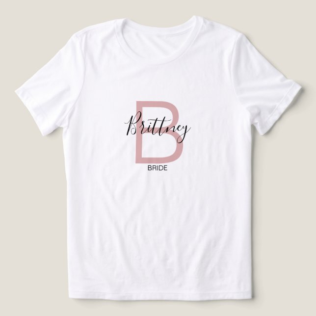 Camiseta Triblenda Dusty Pink Bride Monogram (Diseño delantero )