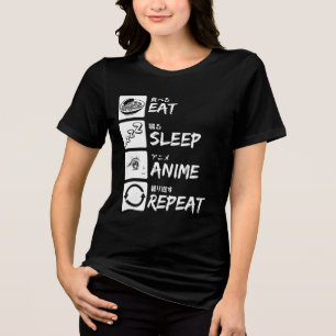 CAMISETA TRIBLENDA EAT SLEEP ANIME REPEAT
