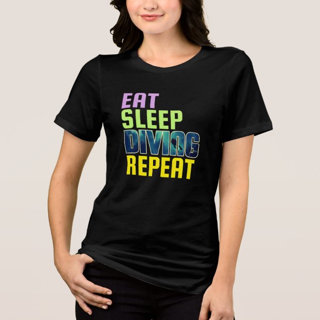 Camiseta Triblenda eat sleep diving repeat (Anverso)