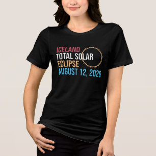 Camiseta Triblenda Eclipse total de sol en Islandia 12 de agosto de 2