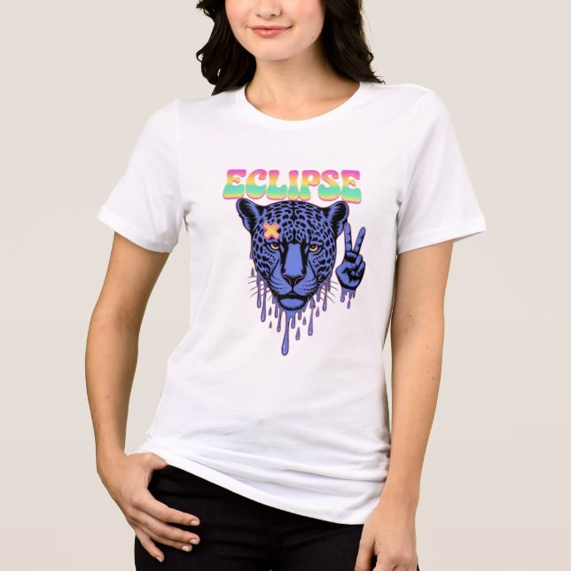 Camiseta Triblenda Eclipse" Trippy Melt Leopard T-Shirt | Vaporwave B (Anverso)