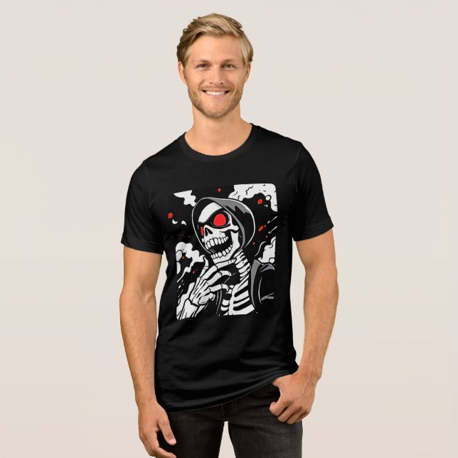 Camiseta Triblenda Edgy Manga Skeleton Tee - Estilo audaz y lúdico (Anverso Completo)