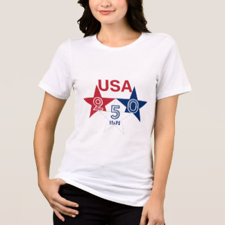 Camiseta Triblenda EE. UU. 250 años - Estrellas rojas, azules y blanc