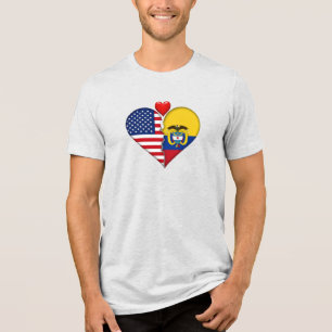 Camiseta Triblenda EE. UU. Colombia Corazón banderas Patrimonio Hispa