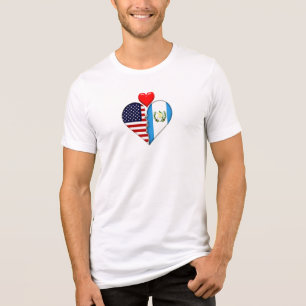 Camiseta Triblenda EE. UU. Guatemala Corazón banderas Orgullo Hispano