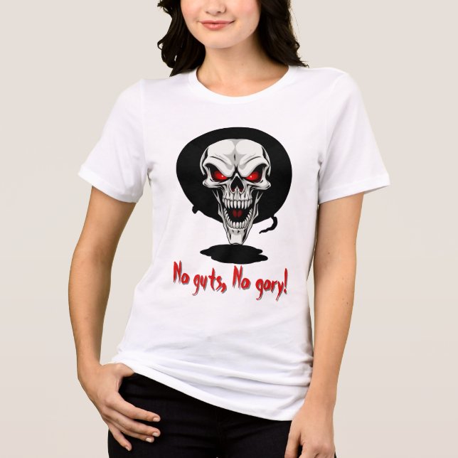 Camiseta Triblenda Eerie Red Eyed Skull Ilustracion - Oscuro Gótico (Anverso)