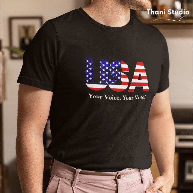 Camiseta Triblenda EEUU Voz Tu Voto Política Electoral Hombres (Subido por el creador)