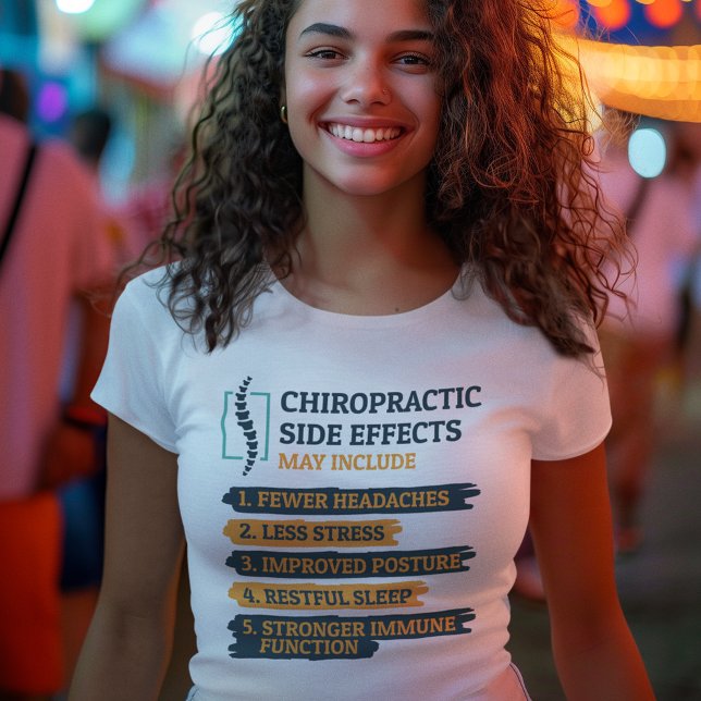 Camiseta Triblenda Efectos secundarios quiroprácticos Novedad quiropr (Chiropractor Side Effects Coworker Swag Womens White T-Shirt)