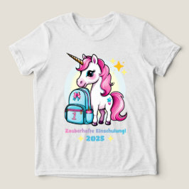 Camiseta Triblenda Einhorn mit Schultasche - Zauberhafte Einschulung