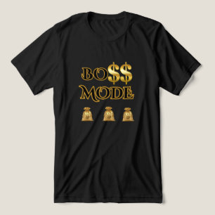 CAMISETA TRIBLENDA EL AJETREO, MODO JEFE HOMBRE NEGRO ORO CASUAL