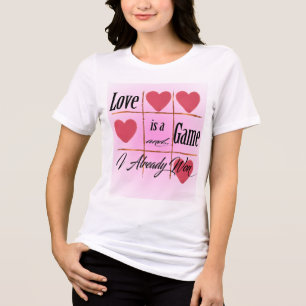 Camiseta Triblenda El amor es un juego - Diseño romántico de tic-tac-