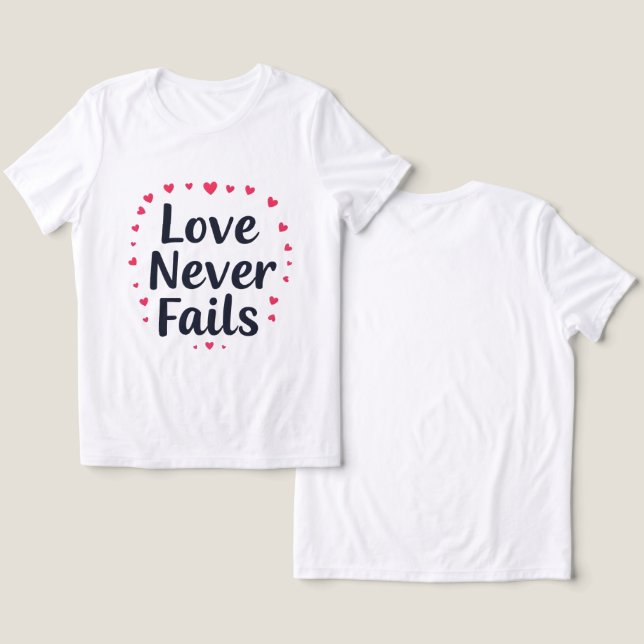 Camiseta Triblenda El amor nunca falla en la camiseta gráfica (Diseño Anverso y Reverso)