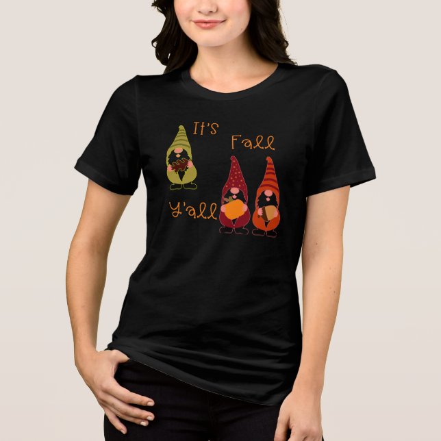 Camiseta Triblenda El árbol de otoño de la calabaza de la calabaza (Anverso)