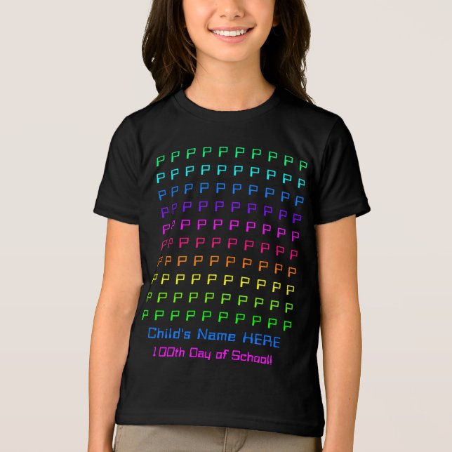 Camiseta Triblenda El arcoiris infantil personalizado, el 100° día de (Anverso)