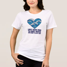 Camiseta Triblenda El azul oceánico Cristo y el diseño de las olas