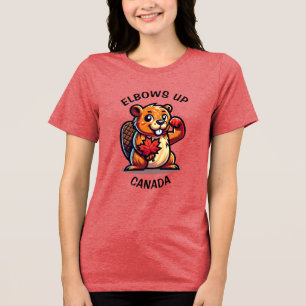 Camiseta Triblenda El castor con una hoja de arce y los codos con Can