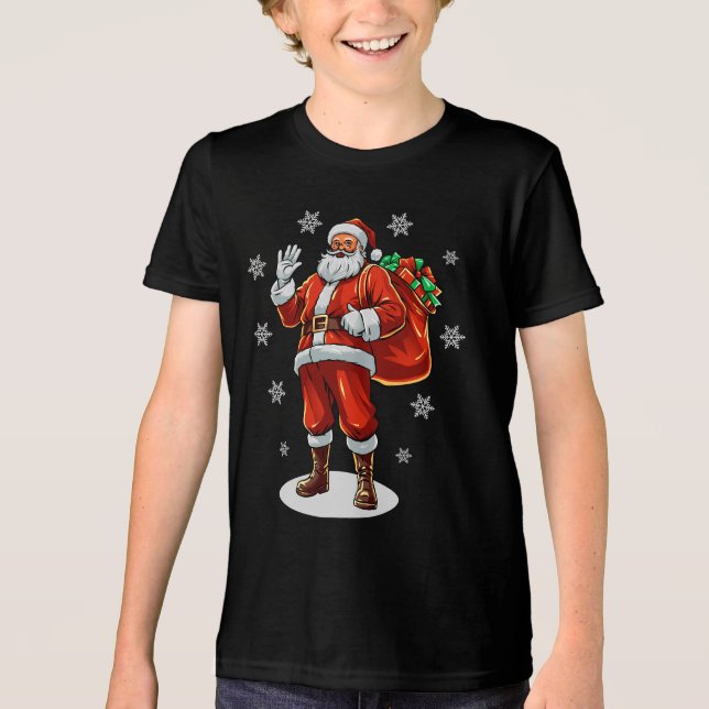 Camiseta Triblenda El clásico Santa Claus trae regalos de Navidad (Anverso)