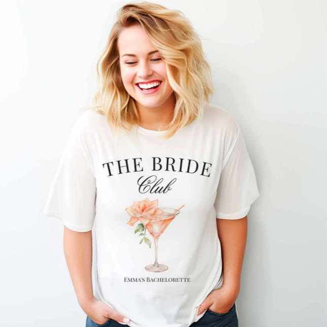 Camiseta Triblenda El cóctel Rubor Bride Club (Blush Cocktail Bride Tshirt)