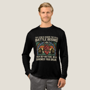 Camiseta Triblenda El combate comienza motivación de gimnasio diseño