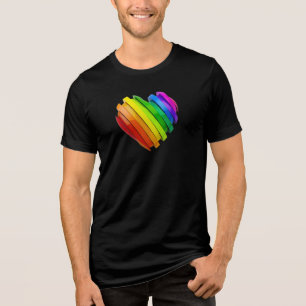 Camiseta Triblenda El corazón tridimensional escultural de SlipperyJo