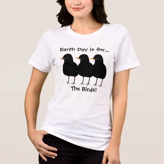 Camiseta Triblenda El Día de la Tierra es para las aves (Anverso)