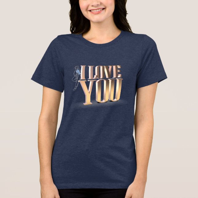 Camiseta Triblenda El día de San Valentín Golden 3D Te Amo Marina (Anverso)